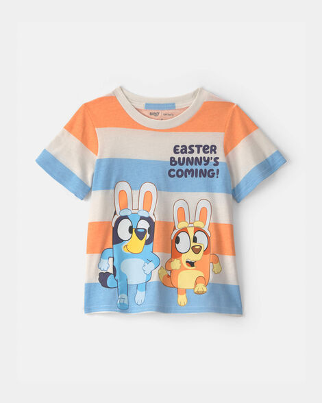 toddler bluey™ easter graphic tee - orange/blue