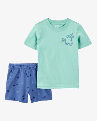 Product image 1 of Toddler 2-Piece Dinosaur Outfit Set - Green/Navy