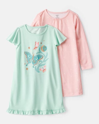 Product image 1 of Kid 2-Pack Butterfly Moons Nightgowns