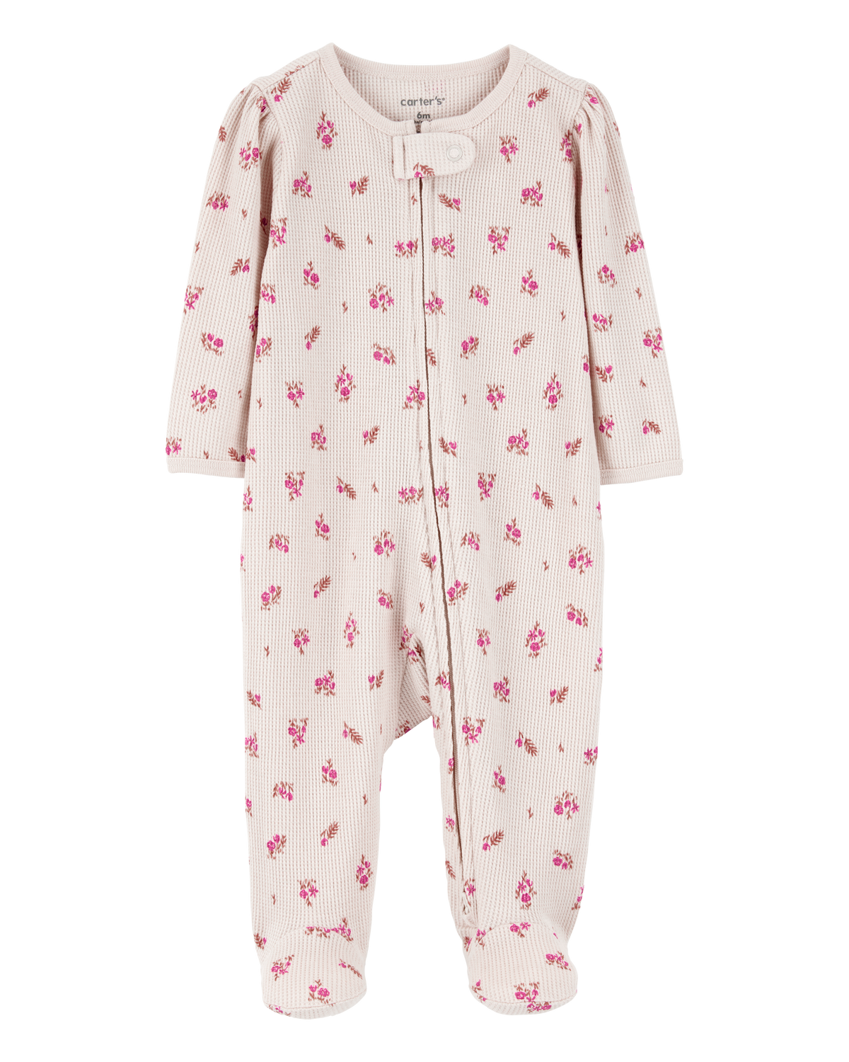 Baby Floral 2-Way Zip Waffle Knit Sleep & Play Pajamas