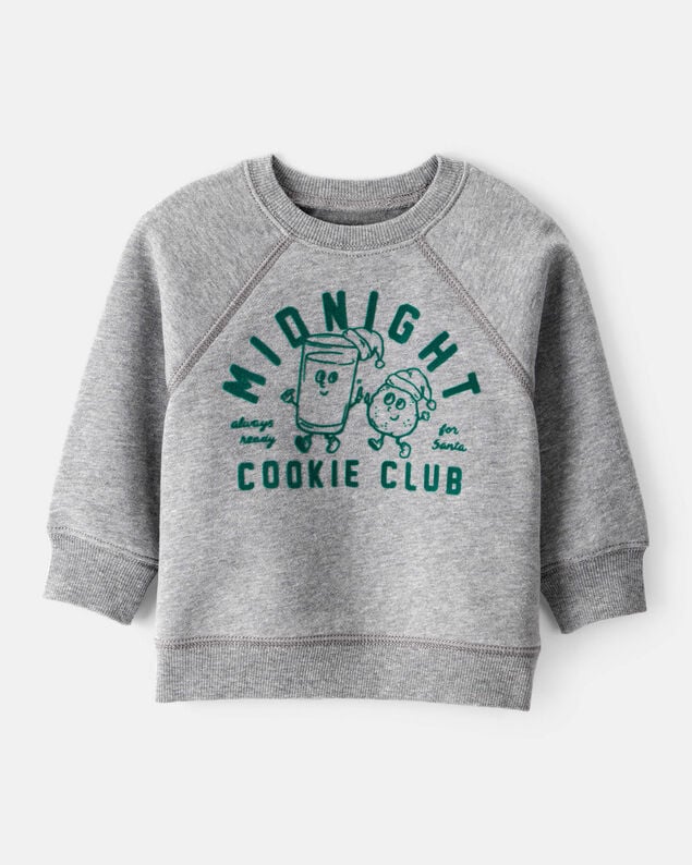 Product image 1 of Baby Boy DayDream Fleece Midnight Cookie Club Long-Sleeve Pullover Sweatshirt - Grey