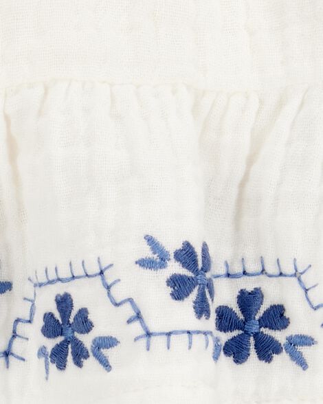  Product image 3 of Baby Floral Embroidered Gauze Skort - Ivory