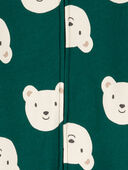 Green - Baby Bear Hooded Fleece Jumpsuit, Selected