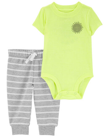 Baby 2-Piece Neon Sun Bodysuit Pant Set