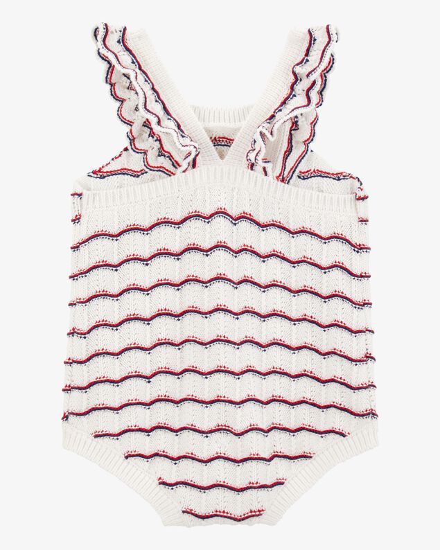 Product image 2 of Baby Striped Crotchet Knit Bubble Romper - White