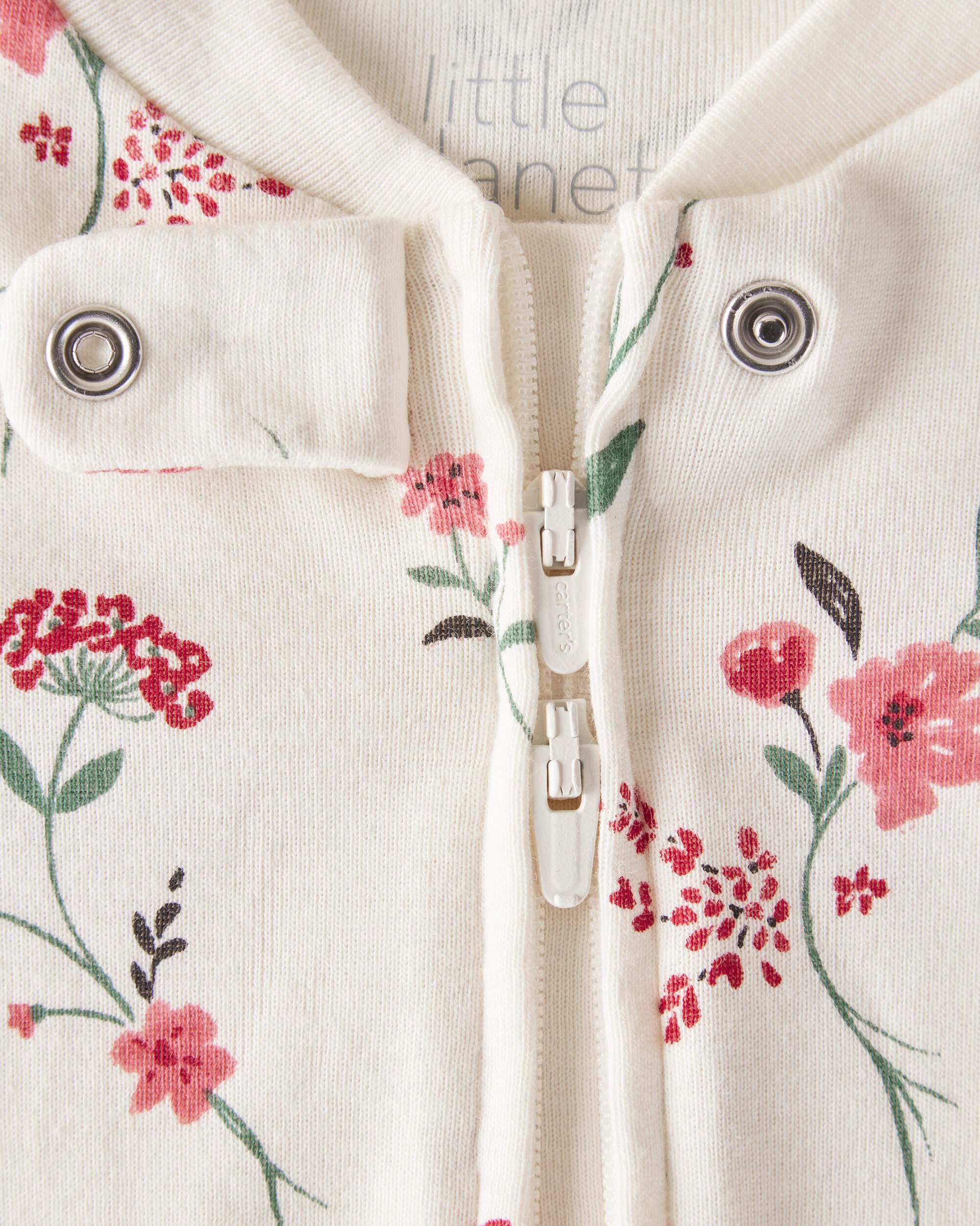 Baby Organic Cotton Sleep & Play Pajamas Rosethorn Hollow Print