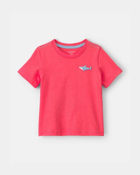 baby boy shark graphic tee - orange