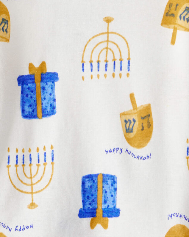 Product image 2 of Baby Hannukah Print 100% Cotton Long-Sleeve Snug Fit 2-Piece Pajamas - White