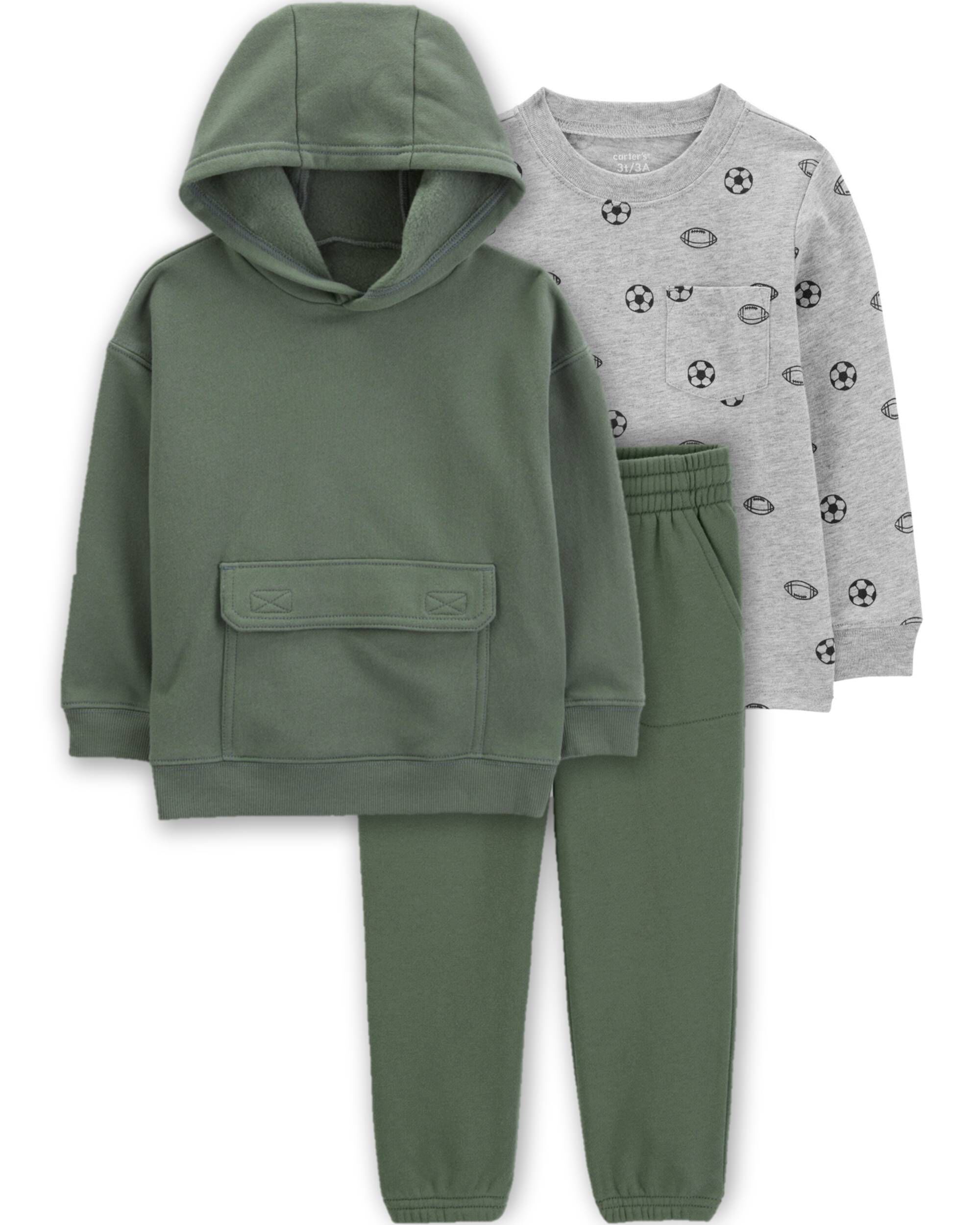 Toddler 3 Piece Fleece Hoodie Pant Set Carter s