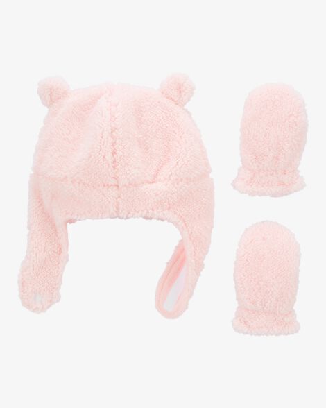  Product image 1 of Baby 2-Pack Sherpa Hat & Mitten Set