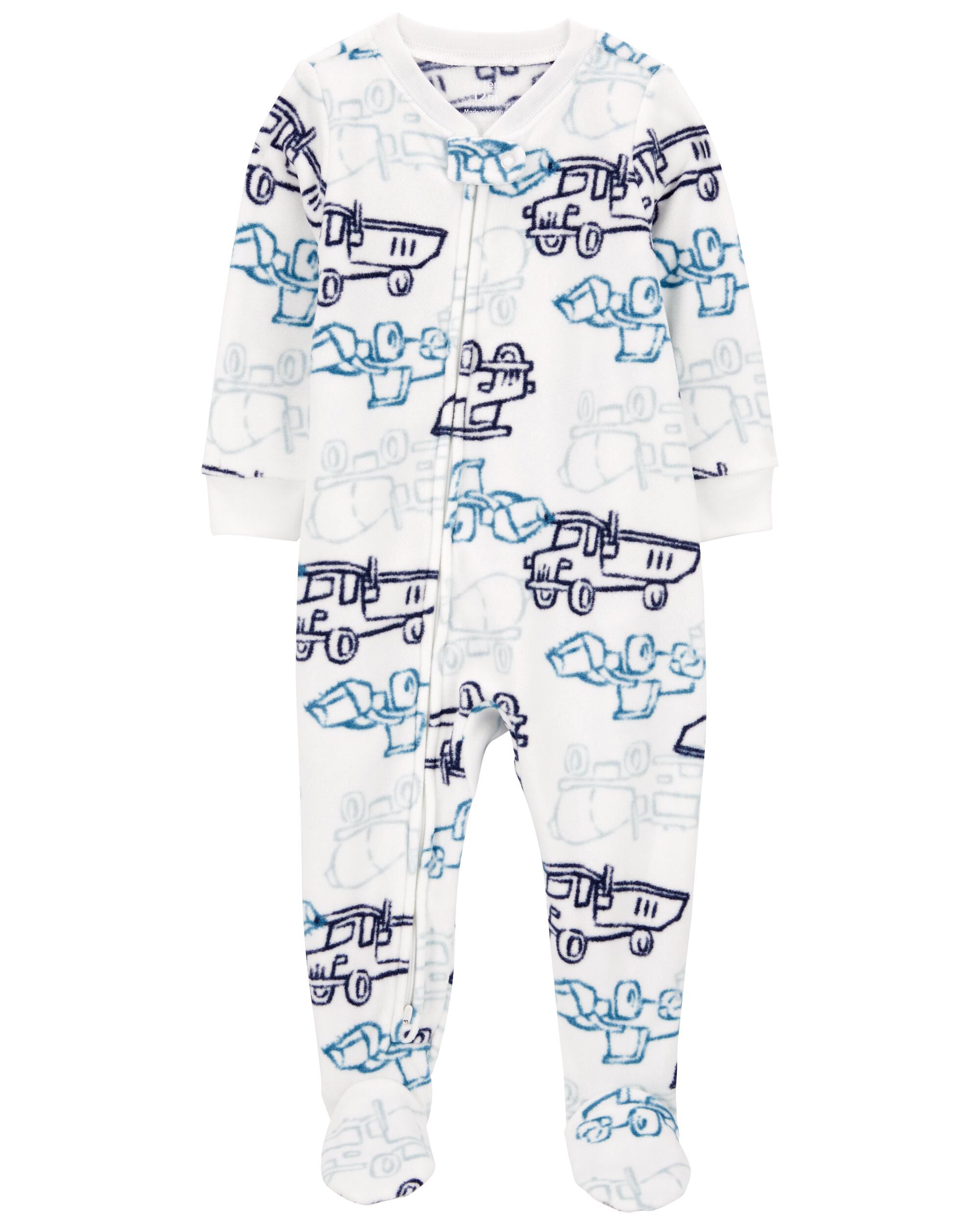 Toddler 2 Piece Fuzzy Velboa Construction Pajamas Carter s Carter s