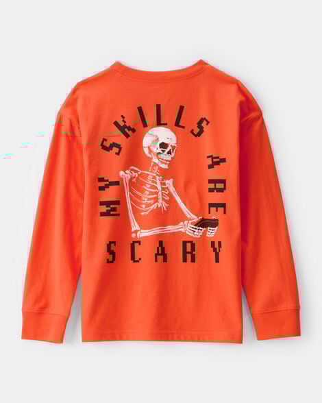 Product image 2 of Kid Halloween Video Game Long-Sleeve Graphic Tee - Orange
