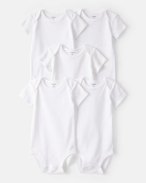 baby 5-pack short-sleeve bodysuits - white