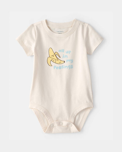 baby banana graphic bodysuit - cream