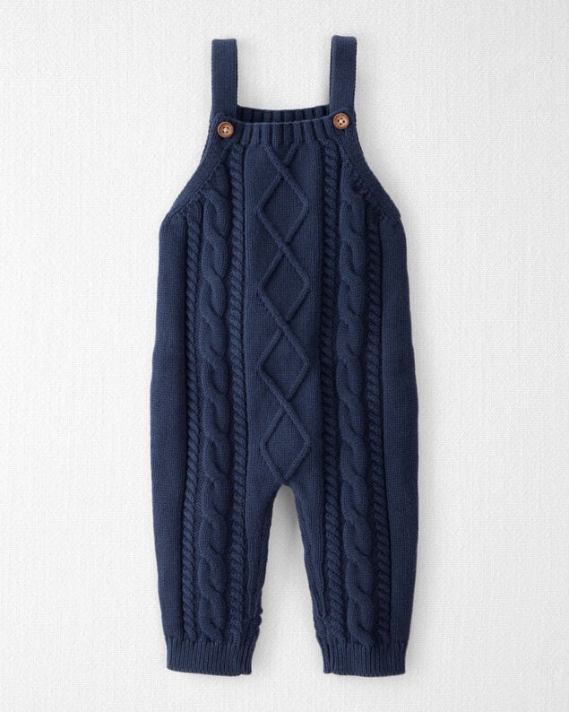 Product image 1 of Baby Organic Cotton Cable Knit Overalls