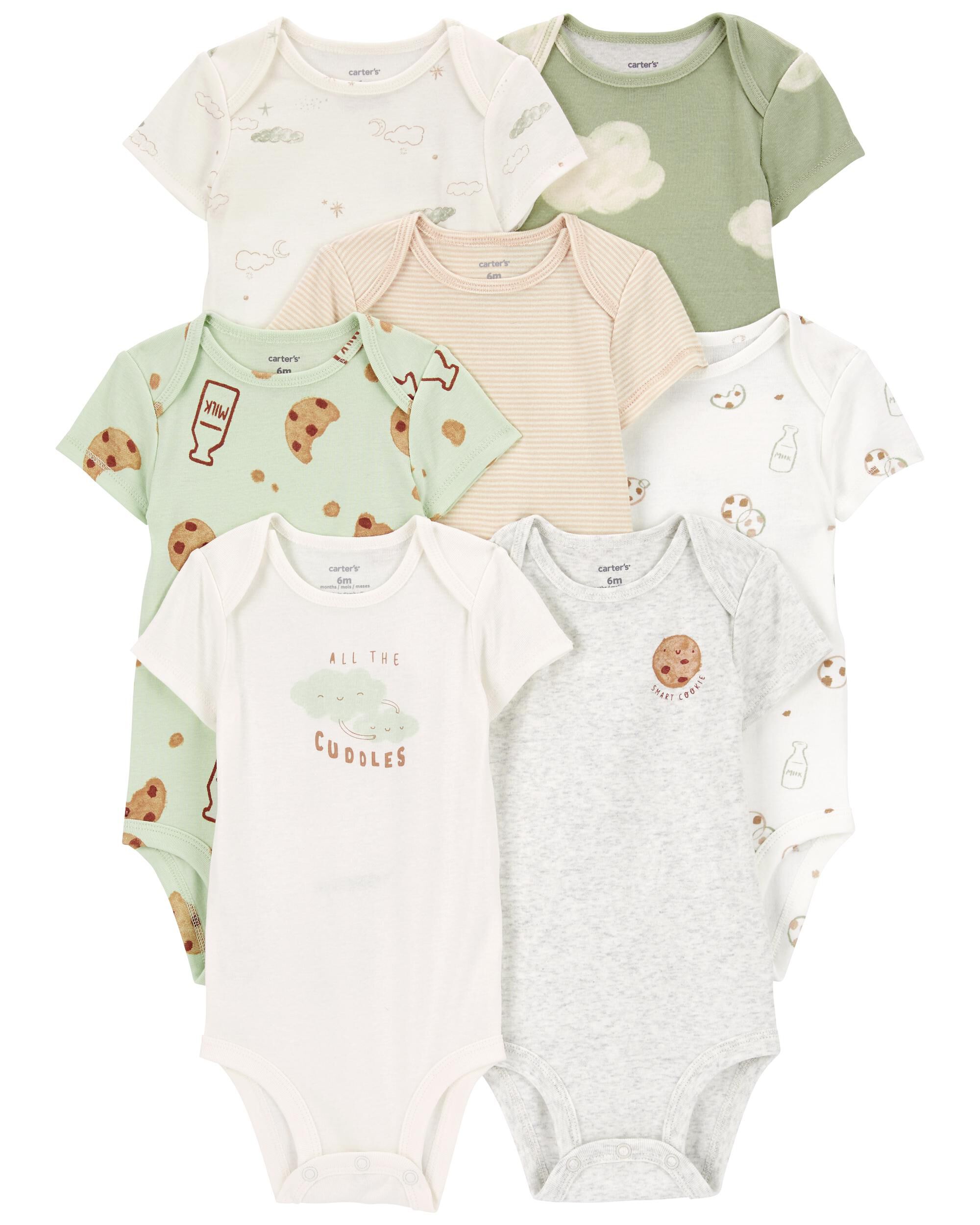 Baby 7 Pack Milk Cookies Short Sleeve Bodysuits Carter s Carter s