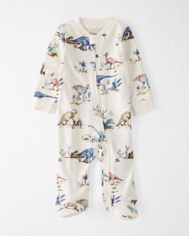 Product image 1 of Baby Dinosaur Print Organic Cotton Sleep & Play Pajamas 