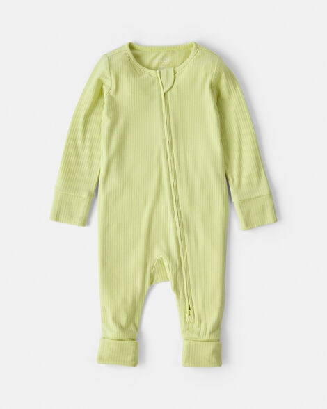 baby purelysoft™ 2-way zip sleep & play pajamas - green