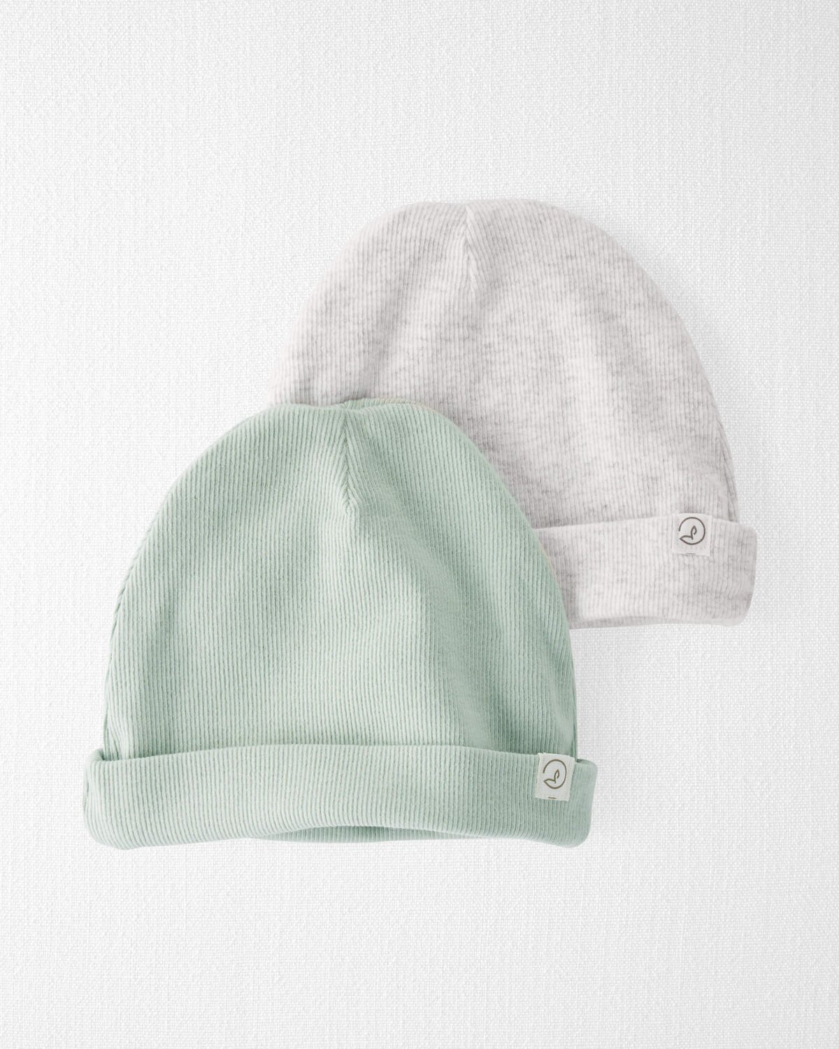 Baby 2-Pack Organic Cotton Rib Caps - Little Planet | Carter