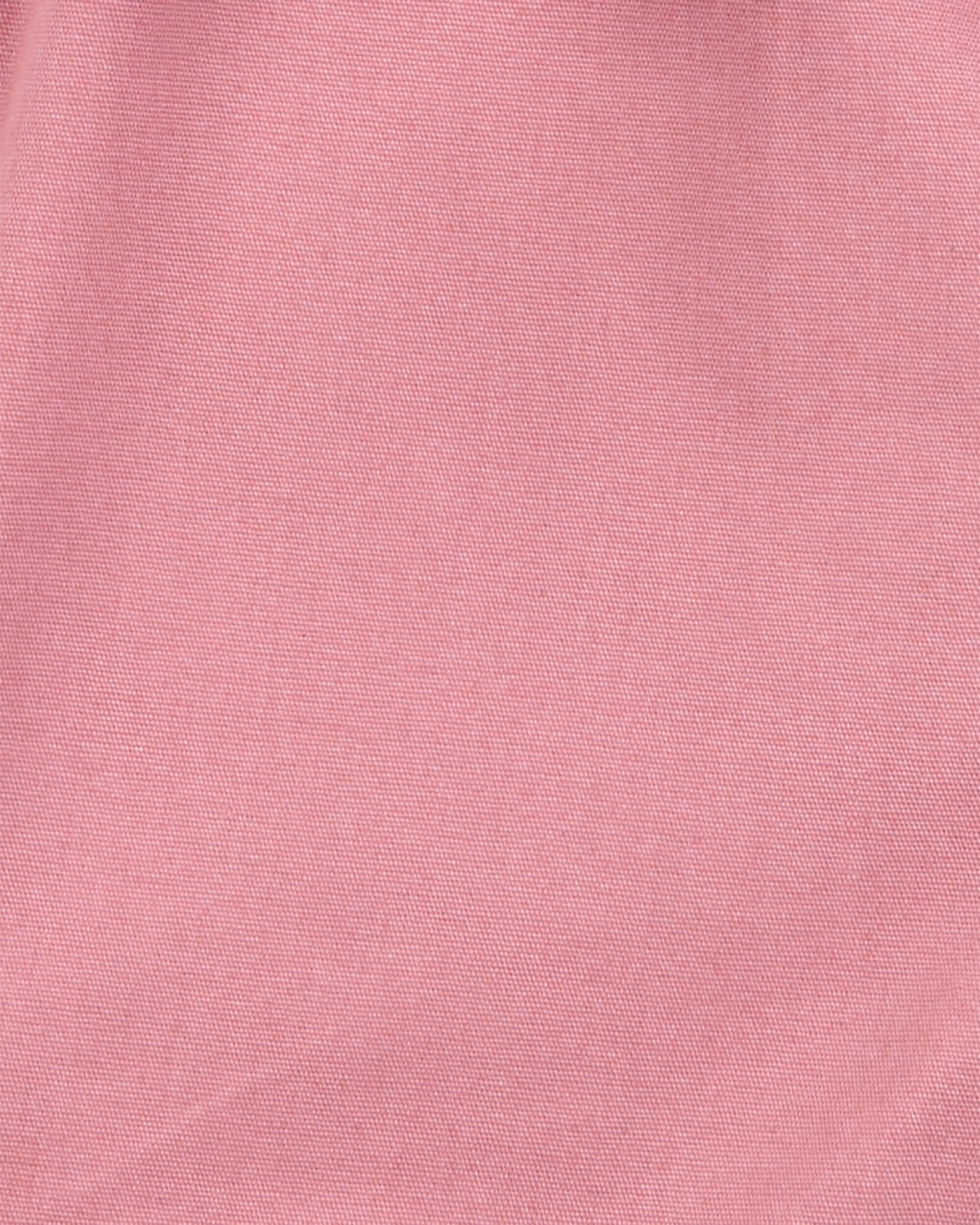 Baby Girl Sleeveless Canvas Romper -Pink
