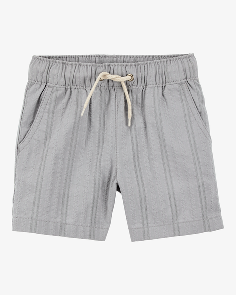Toddler Seersucker Drawstring Shorts - Grey
