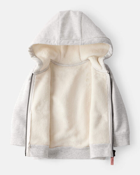 Product image 2 of Baby Girl Long-Sleeve Hooded Zip-Up Jacket - Grey