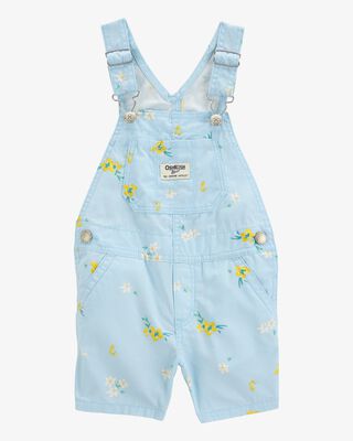 Product image 1 of Toddler Striped Floral Shortalls - Blue