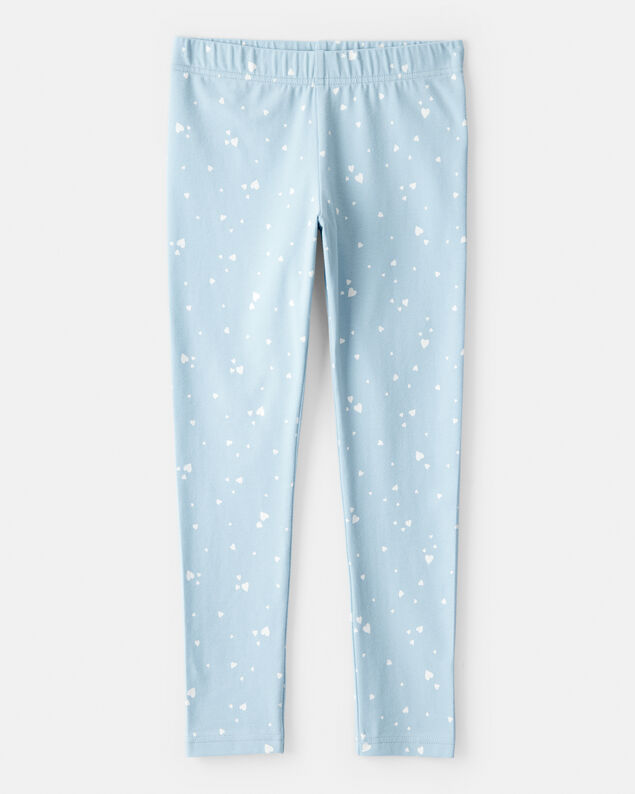 Product image 1 of Girls Heart Print Pull-On Stretch Leggings - Blue