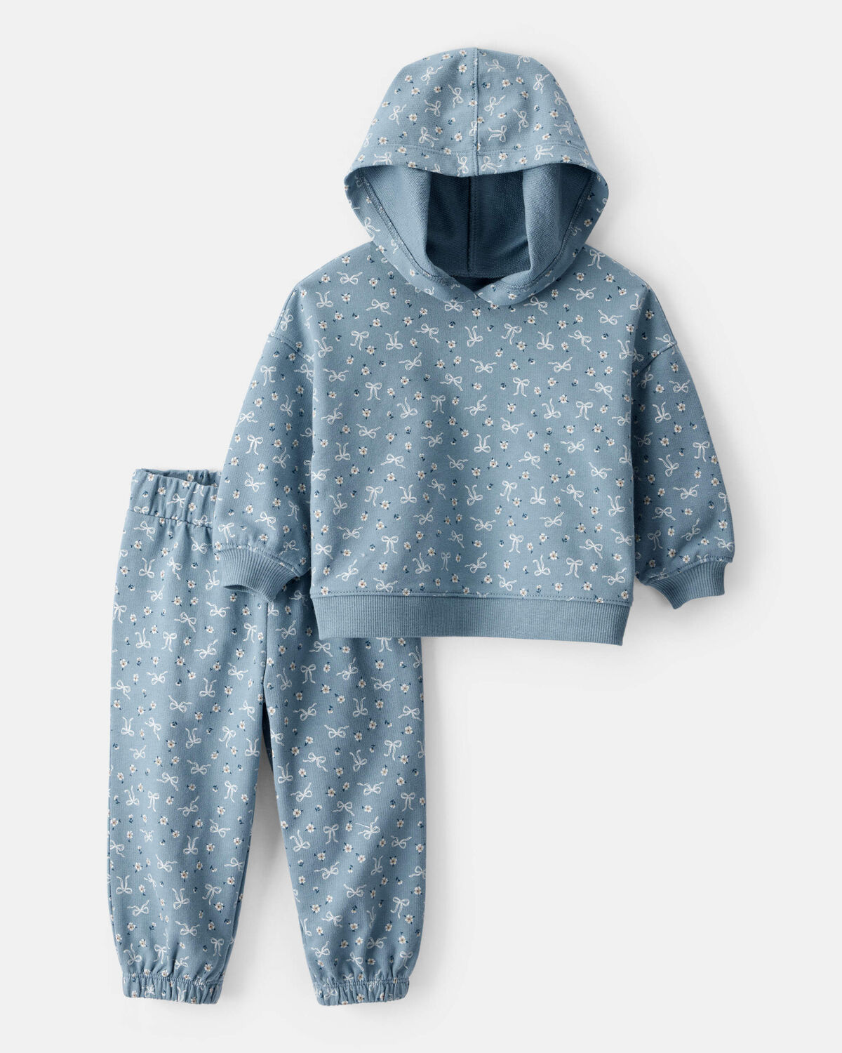 Baby Cute Hoodie & Striped Patch Pants Set main image 1
