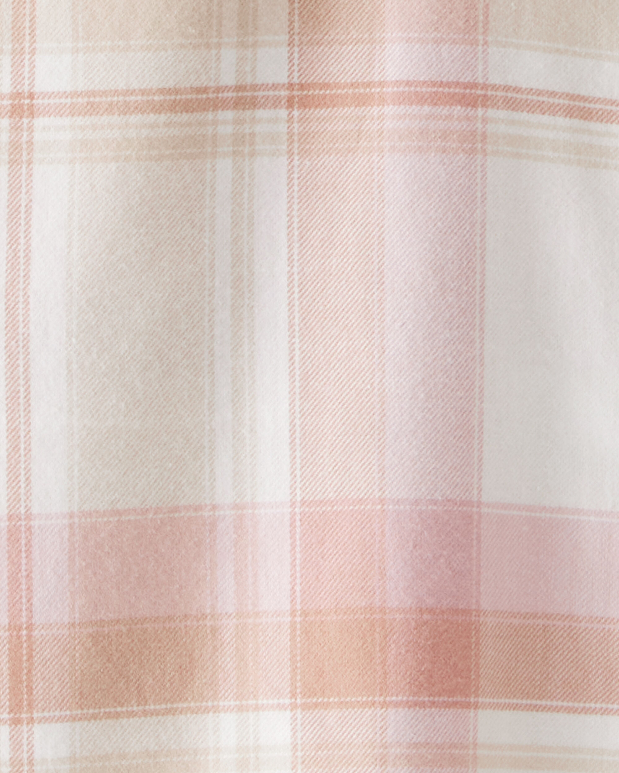 Girls Plaid Long-Sleeve Button-Down - Ivory