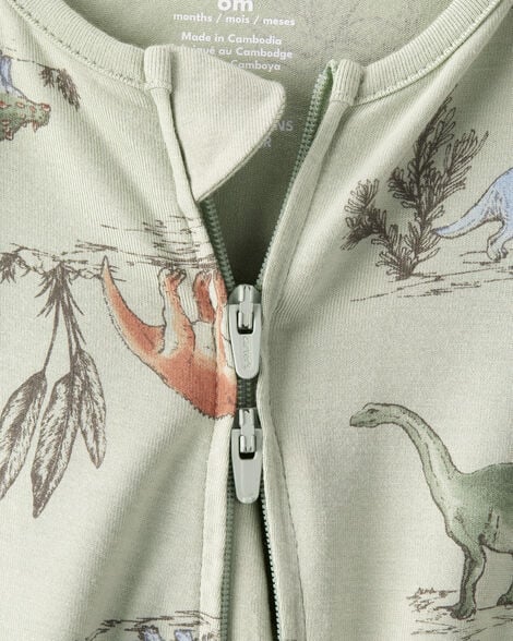 Product image 5 of Baby Boy Dinosaur Print PurelySoft Long-Sleeve Sleep & Play - Green