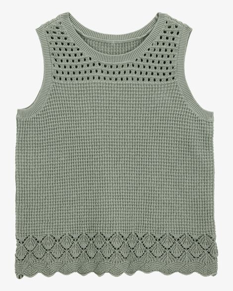 Product image 1 of Kid Pointelle Crotchet Knit Tank - Green