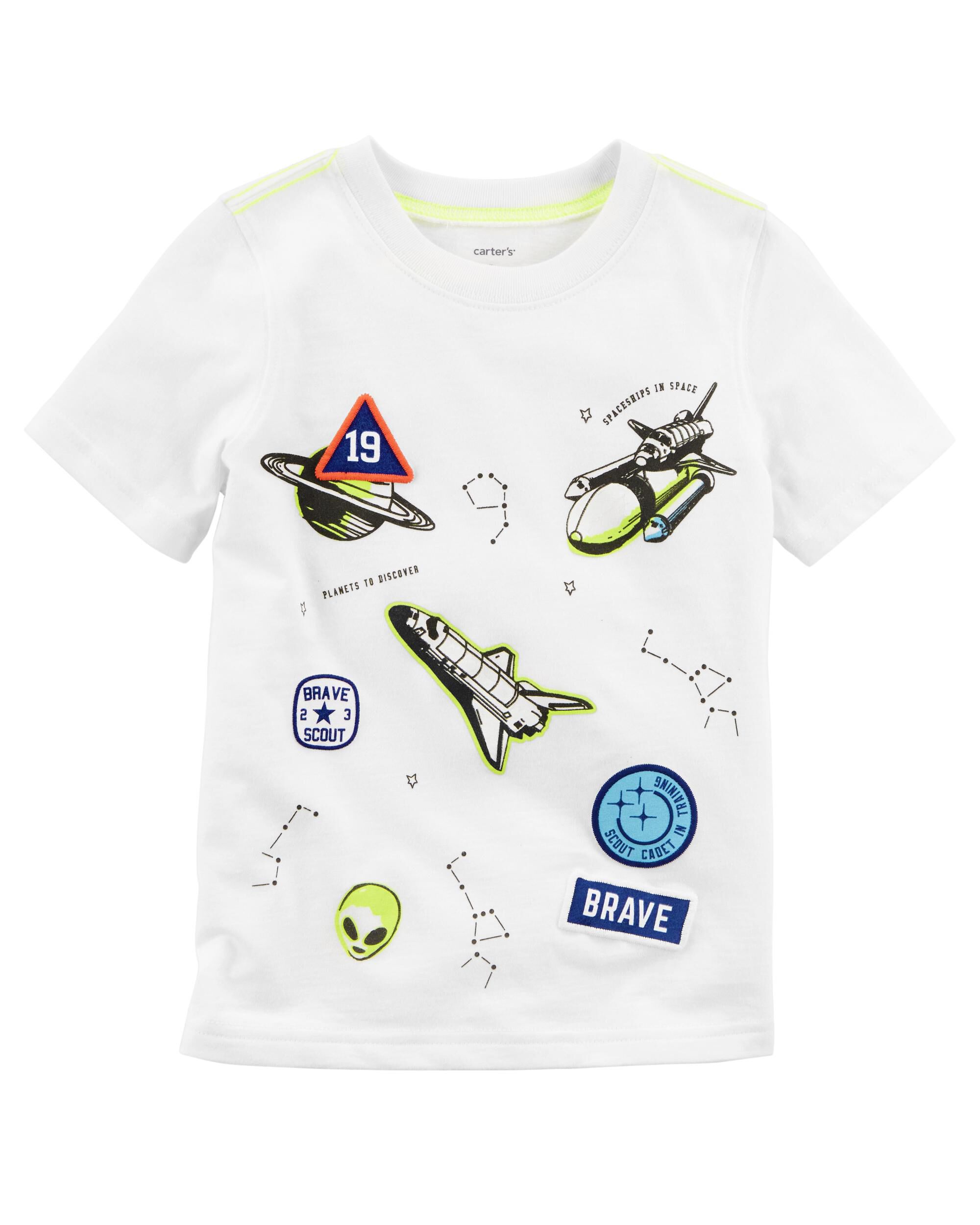 9M Carters Baby Boys Graphic Jersey Tee - Spaceships Baby