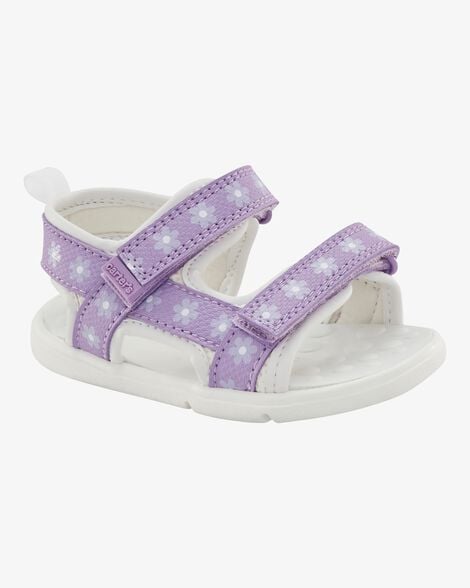 Product image 1 of Baby Every Step® First Walker Floral Sandals - Purple/White