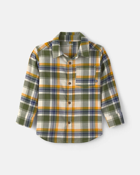 Toddler Boy Plaid Long-Sleeve Button-Down Shirt