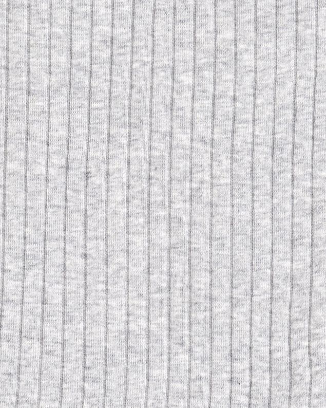 Product image 2 of Kid Solid Ribbed Cotton Blend 2-Piece Pajamas - Grey