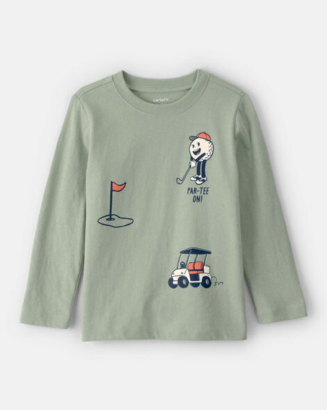 toddler boy golf long-sleeve graphic tee - green