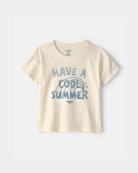 Toddler Boy 'Have A Cool Summer' Wave Top - Ivory