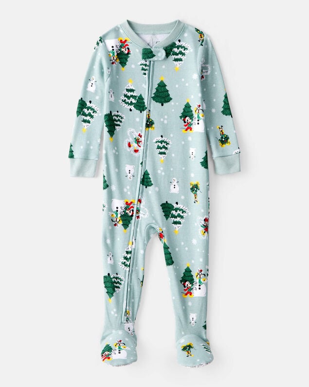 Product image 1 of Baby Disney© Mickey Mouse Print 100% Cotton Long-Sleeve Snug Fit 1-Piece Pajamas - Blue