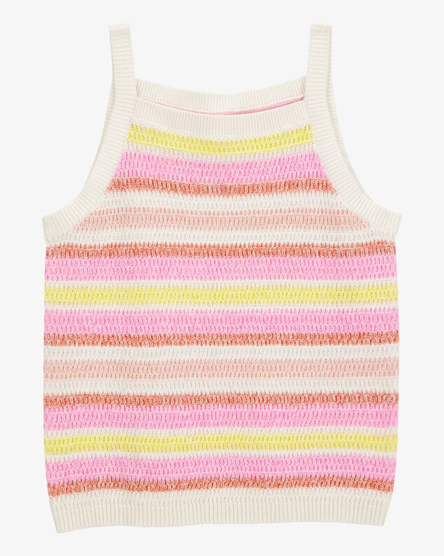 Product image 2 of Kid 2-Piece Striped Sweater Crochet Knit Tank & Shorts Set
