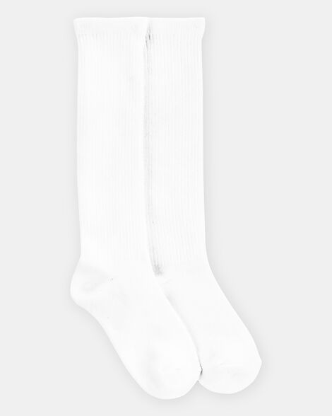 kid 2-pack knee-high socks - white