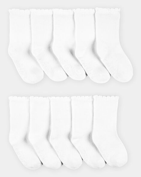 toddler girl 10-pack scallop crew socks