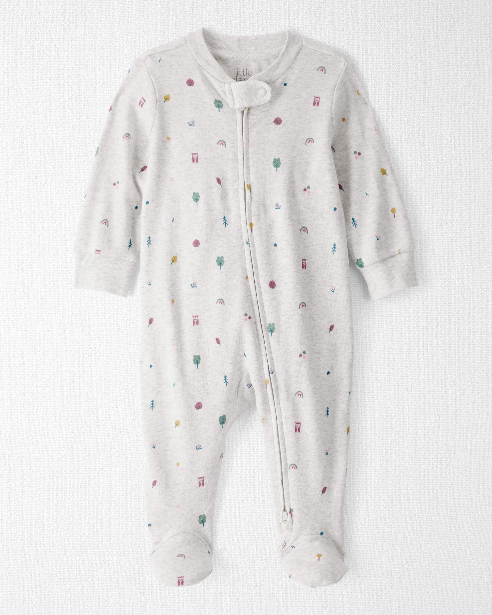 Baby Organic Cotton Sleep & Play Pajamas Nature Icon Print