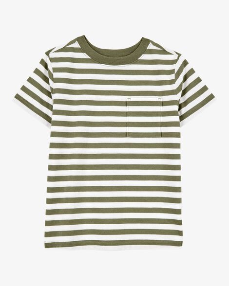  Product image 1 of Kid Striped Short-Sleeve Pocket Tee - Olive