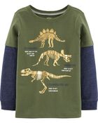 Carter/'s Infant Boys Orange Dinosaur Layered Sweatshirt Tee NWT long sleeve