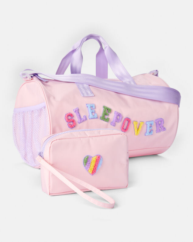 Product image 1 of Girls Rainbow Heart Sleepover Bags Set - Pink