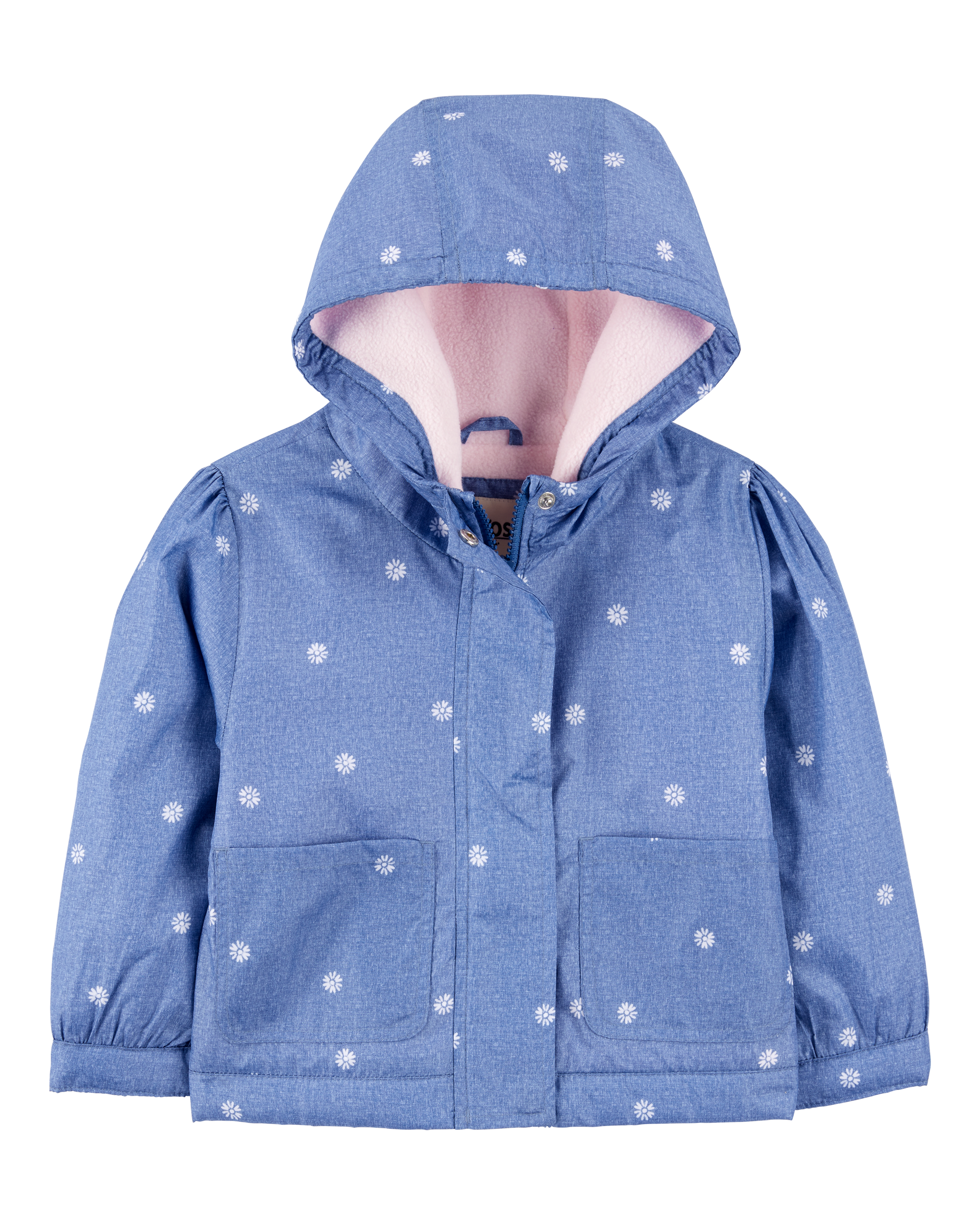 Toddler Girl Daisy-Print Chambray Jacket - Blue