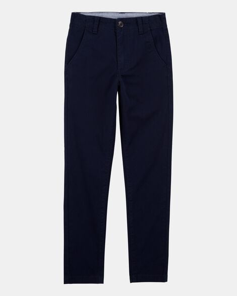 Kid Slim Tapered Chino Uniform Pants - Navy