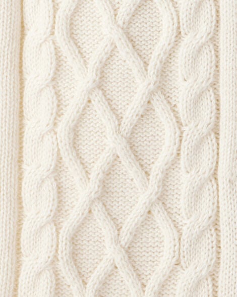 Baby Boy Long-Sleeve Cableknit Jumpsuit - Cream