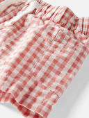 Pink Gingham - Toddler Gingham Shorts Made With Organic Cotton, Selected